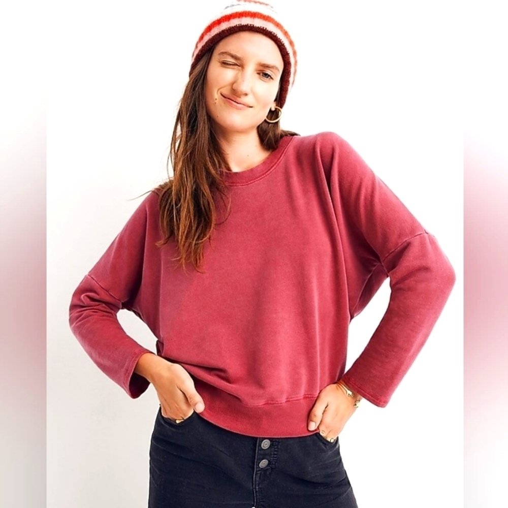 Madewell Rivet & Thread HTF Sweatshirt Garnet Cotton Relaxed Fit XXS Made In USA - Picture 13 of 13